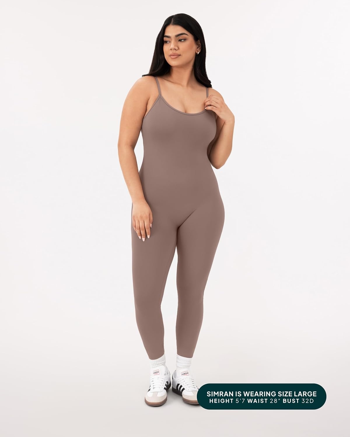 image:imagePAVOI ACTIVE Workout One Piece Jumpsuits for Women Adjustable Straps Low Back Shelf Bra FullLength Gym Romper HiPerformTeak