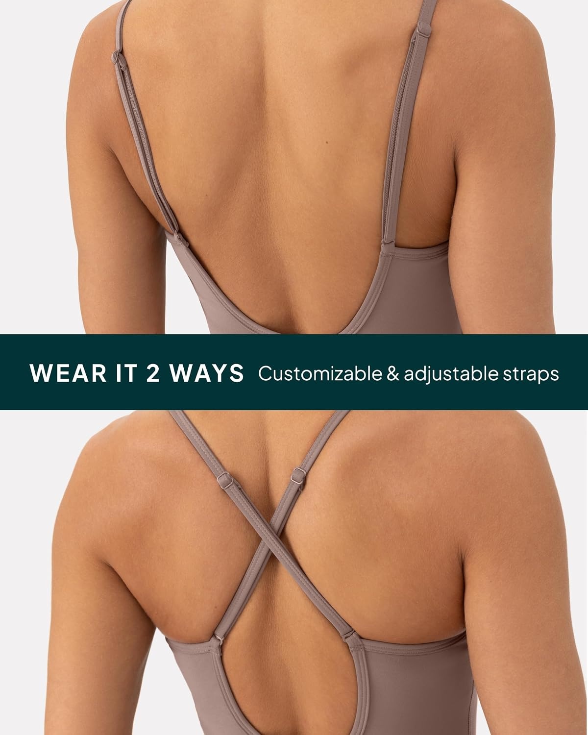 image:imagePAVOI ACTIVE Workout One Piece Jumpsuits for Women Adjustable Straps Low Back Shelf Bra FullLength Gym Romper HiPerformTeak