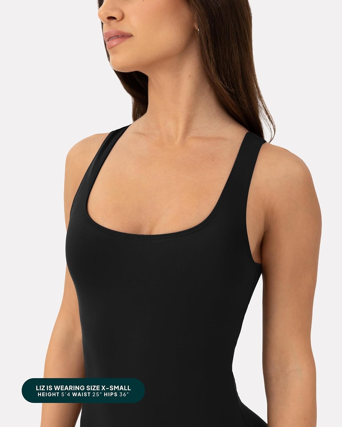 image:imagePAVOI ACTIVE Workout OnePiece for Women Square Neck Gym Bodysuit BuiltIn Shelf Bra 5 Romper Jumpsuit Shorts HiPerformBlack