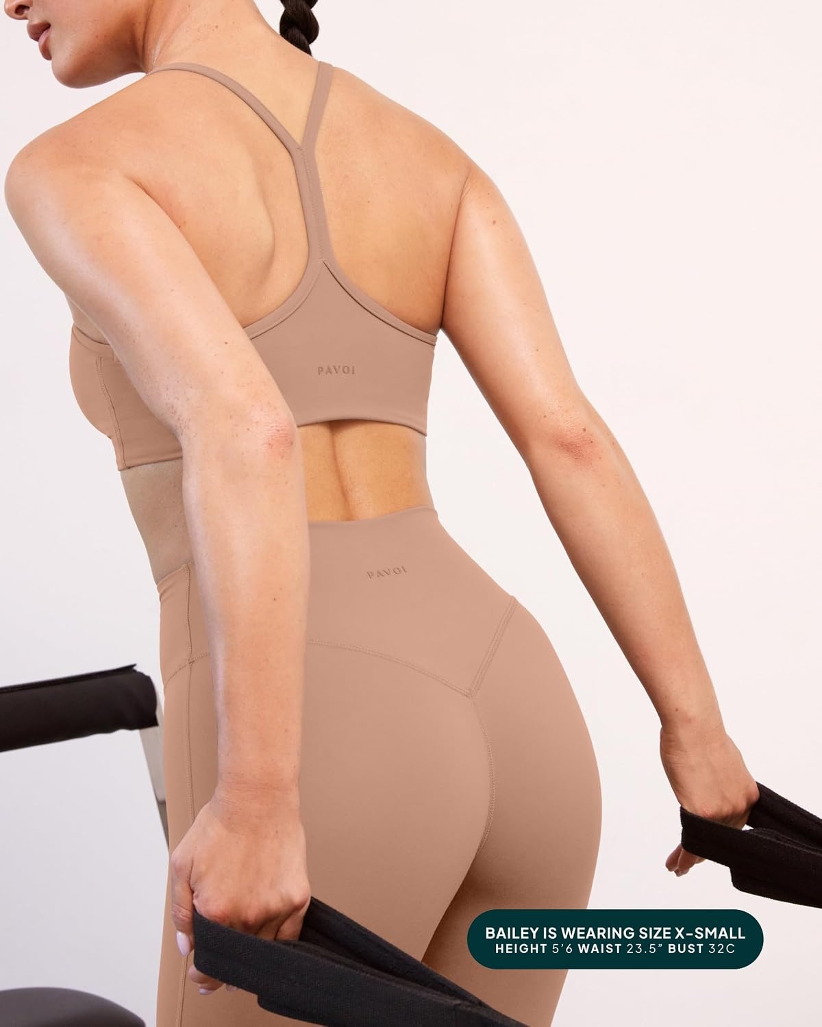 image:imagePAVOI ACTIVE Yoga Racerback Bras for Women Buttery Soft Low Support Scoop Neck YBack Thin Strap Sports Bra FlexFlow Small Sienna AC Cups