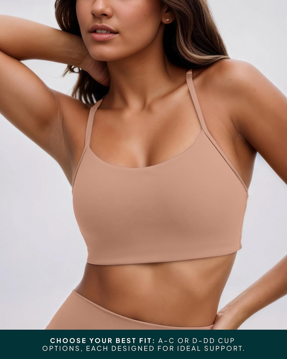 image:imagePAVOI ACTIVE Yoga Racerback Bras for Women Buttery Soft Low Support Scoop Neck YBack Thin Strap Sports Bra FlexFlow Small Sienna AC Cups