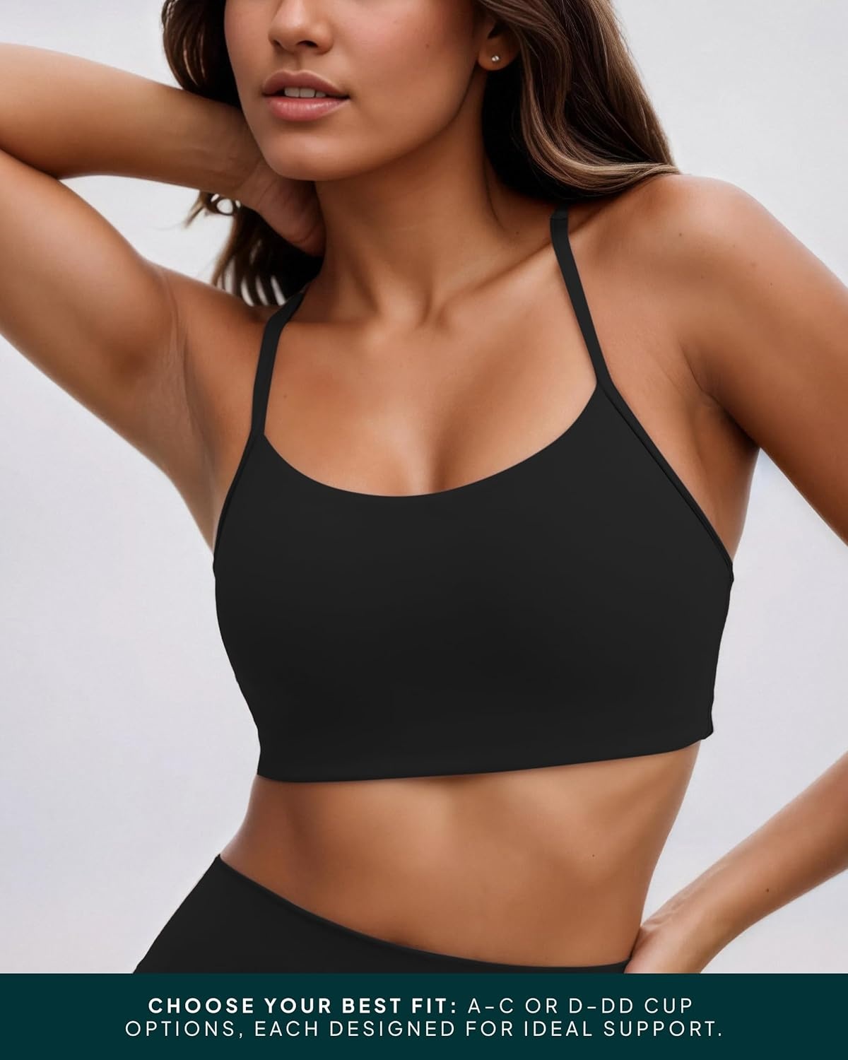 image:imagePAVOI ACTIVE Yoga Racerback Bras for Women Buttery Soft Low Support Scoop Neck YBack Thin Strap Sports Bra FlexFlowBlack