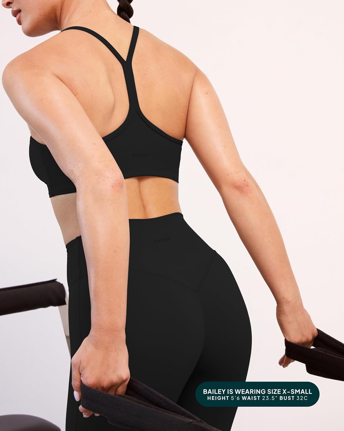 image:imagePAVOI ACTIVE Yoga Racerback Bras for Women Buttery Soft Low Support Scoop Neck YBack Thin Strap Sports Bra FlexFlowBlack