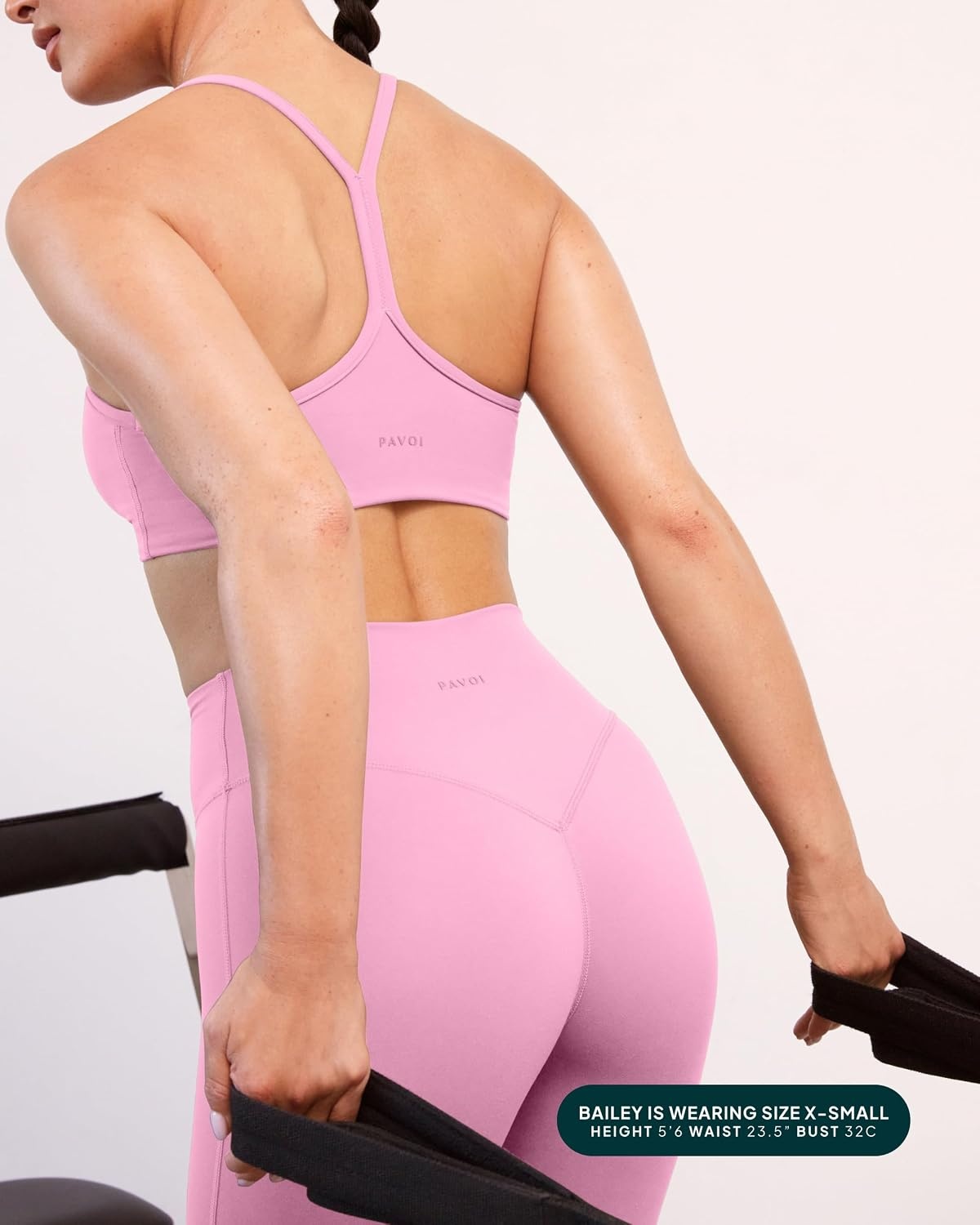 image:imagePAVOI ACTIVE Yoga Racerback Bras for Women Buttery Soft Low Support Scoop Neck YBack Thin Strap Sports Bra FlexFlowBubblegum