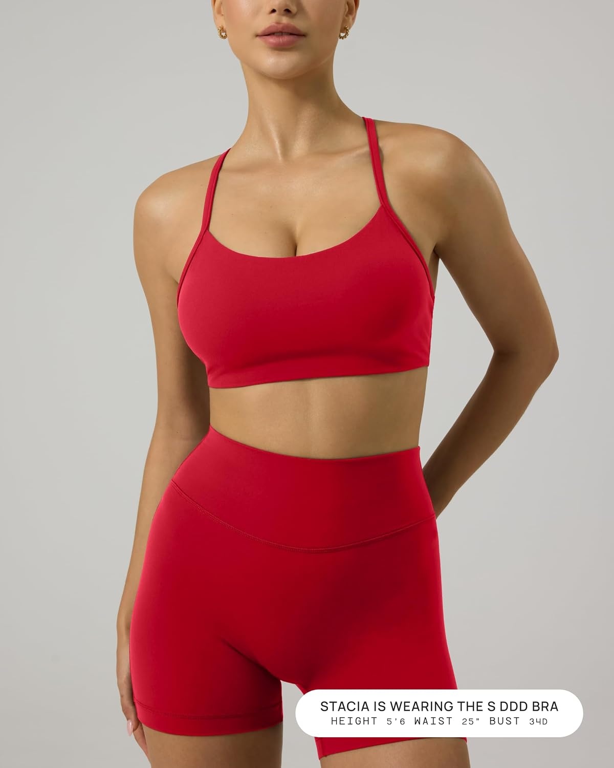 image:imagePAVOI ACTIVE Yoga Racerback Bras for Women Buttery Soft Low Support Scoop Neck YBack Thin Strap Sports Bra FlexFlowChilli Red