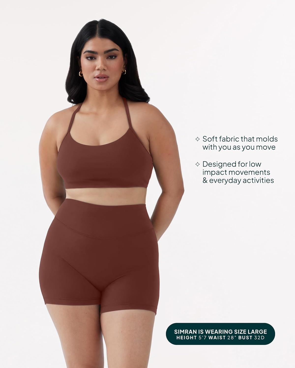 image:imagePAVOI ACTIVE Yoga Racerback Bras for Women Buttery Soft Low Support Scoop Neck YBack Thin Strap Sports Bra FlexFlowChocolate