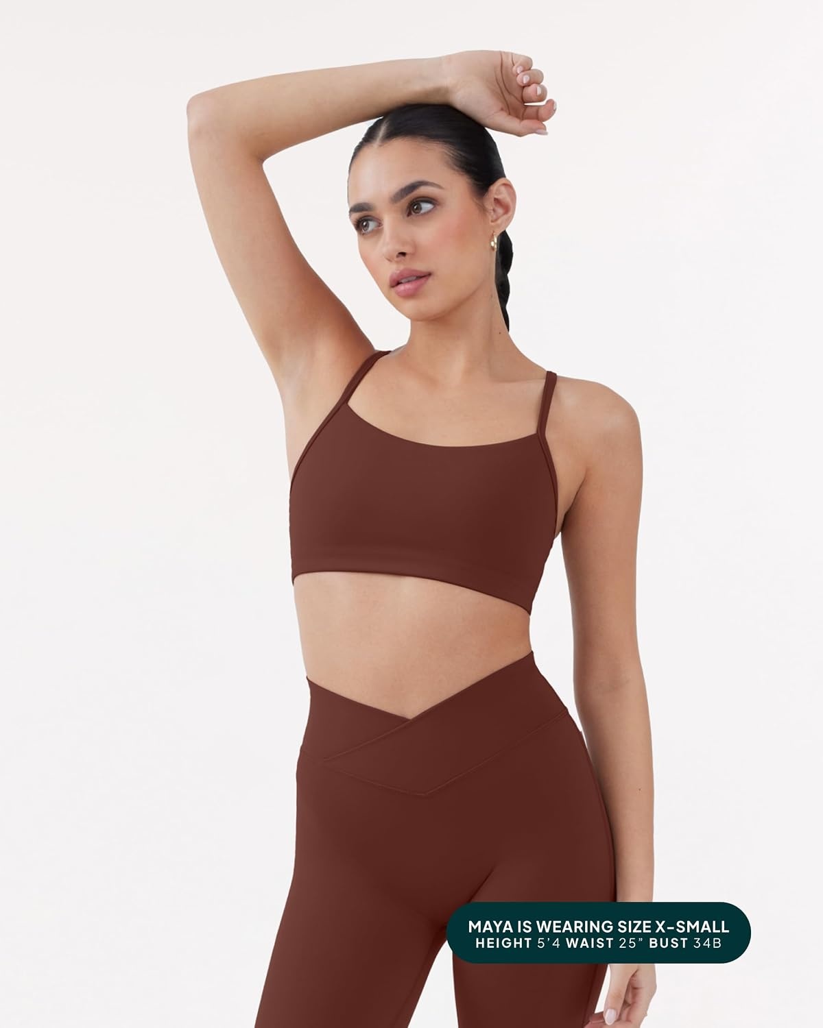 image:imagePAVOI ACTIVE Yoga Racerback Bras for Women Buttery Soft Low Support Scoop Neck YBack Thin Strap Sports Bra FlexFlowChocolate