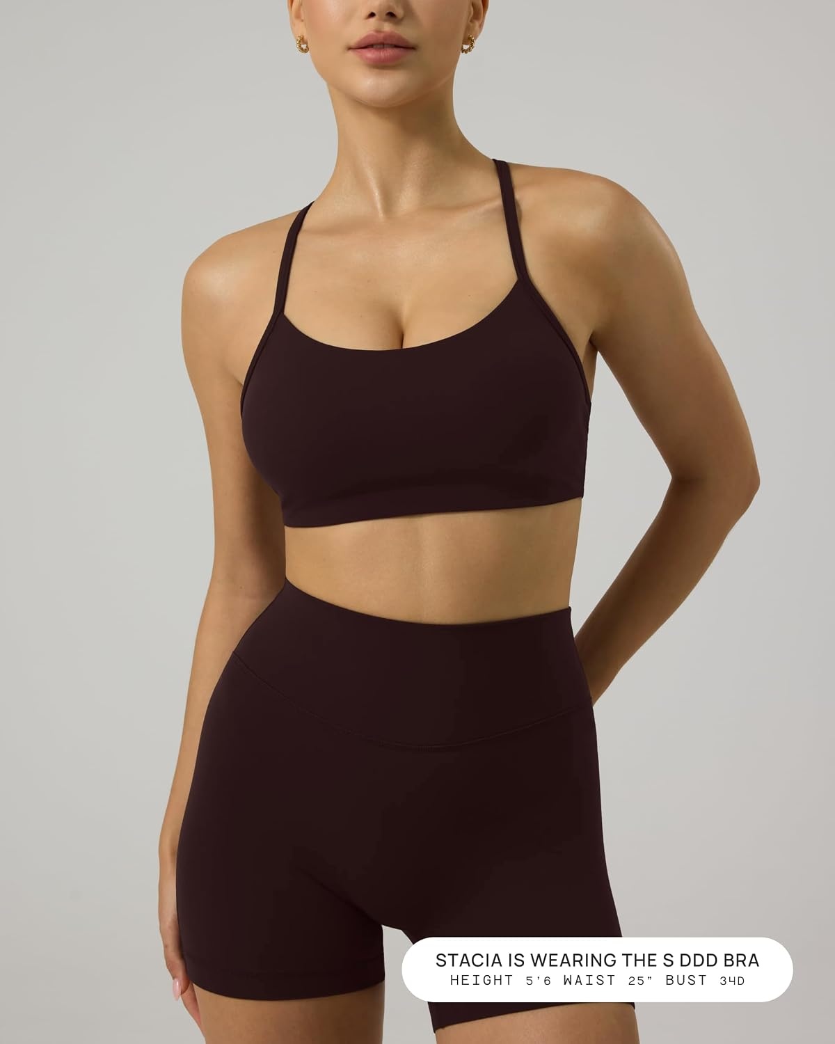image:imagePAVOI ACTIVE Yoga Racerback Bras for Women Buttery Soft Low Support Scoop Neck YBack Thin Strap Sports Bra FlexFlowEspresso