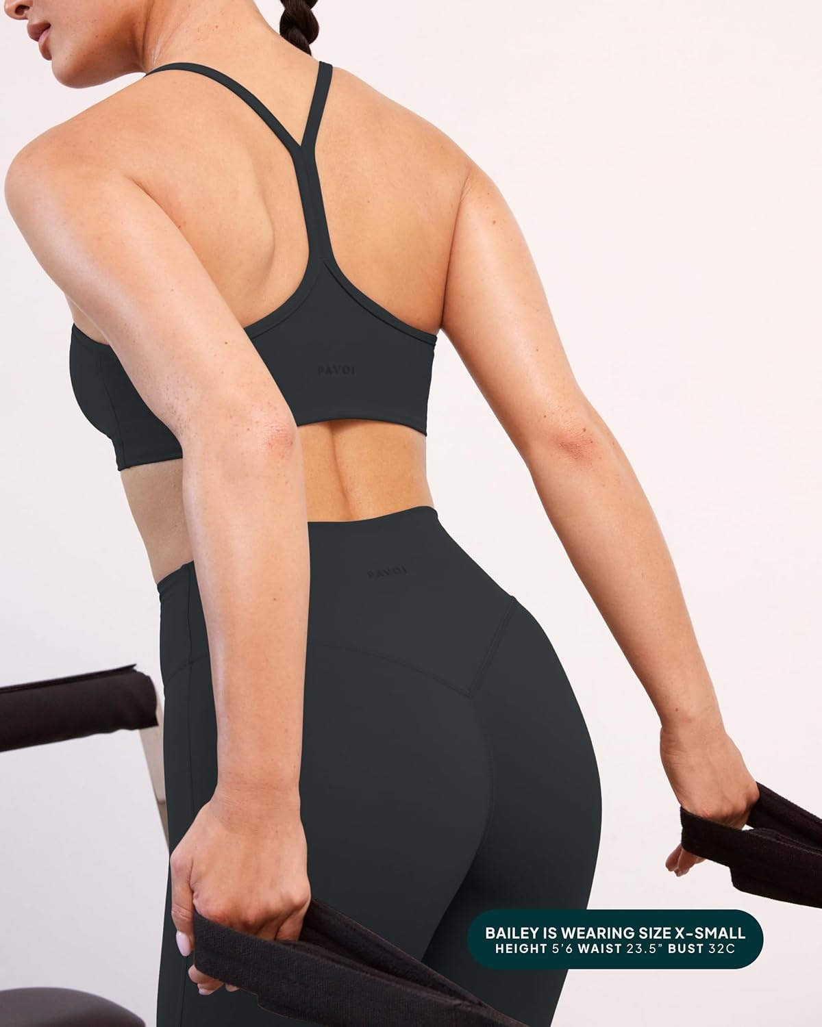 image:imagePAVOI ACTIVE Yoga Racerback Bras for Women Buttery Soft Low Support Scoop Neck YBack Thin Strap Sports Bra FlexFlowForest Slate