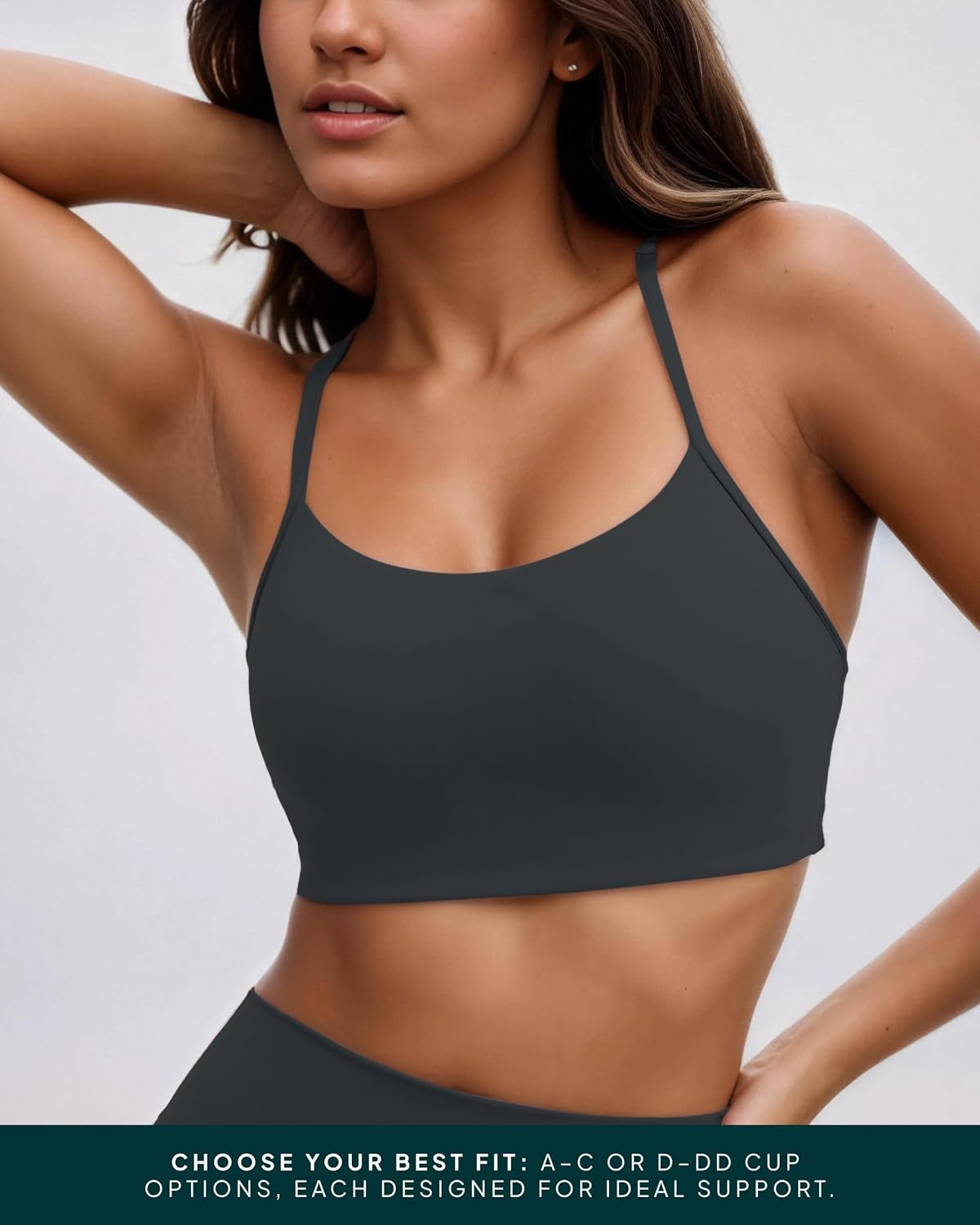 image:imagePAVOI ACTIVE Yoga Racerback Bras for Women Buttery Soft Low Support Scoop Neck YBack Thin Strap Sports Bra FlexFlowForest Slate
