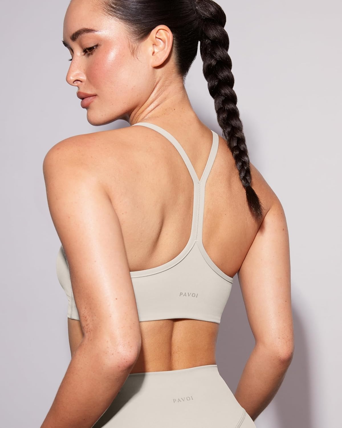 image:imagePAVOI ACTIVE Yoga Racerback Bras for Women Buttery Soft Low Support Scoop Neck YBack Thin Strap Sports Bra FlexFlowMoon