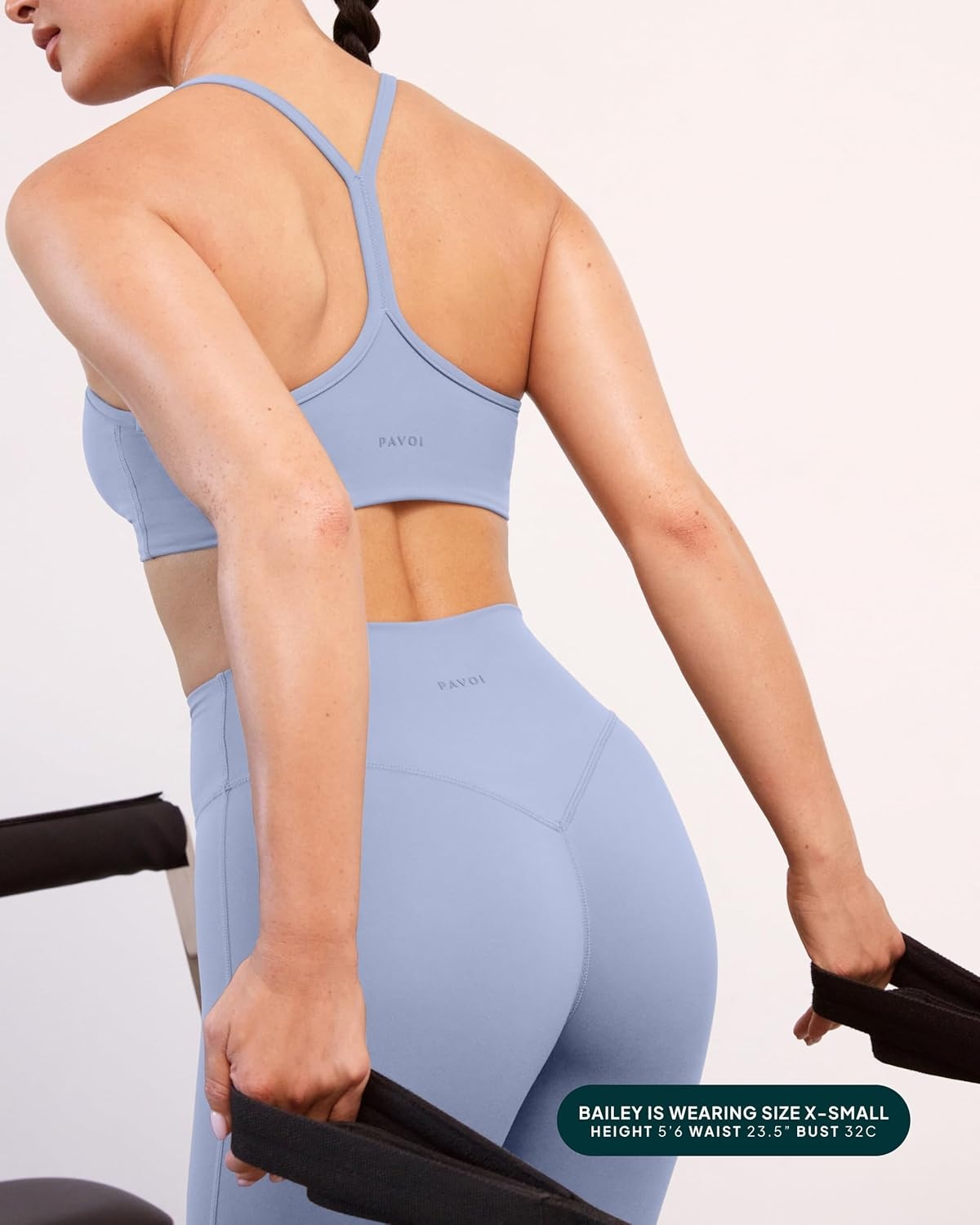 image:imagePAVOI ACTIVE Yoga Racerback Bras for Women Buttery Soft Low Support Scoop Neck YBack Thin Strap Sports Bra FlexFlowSeabreeze