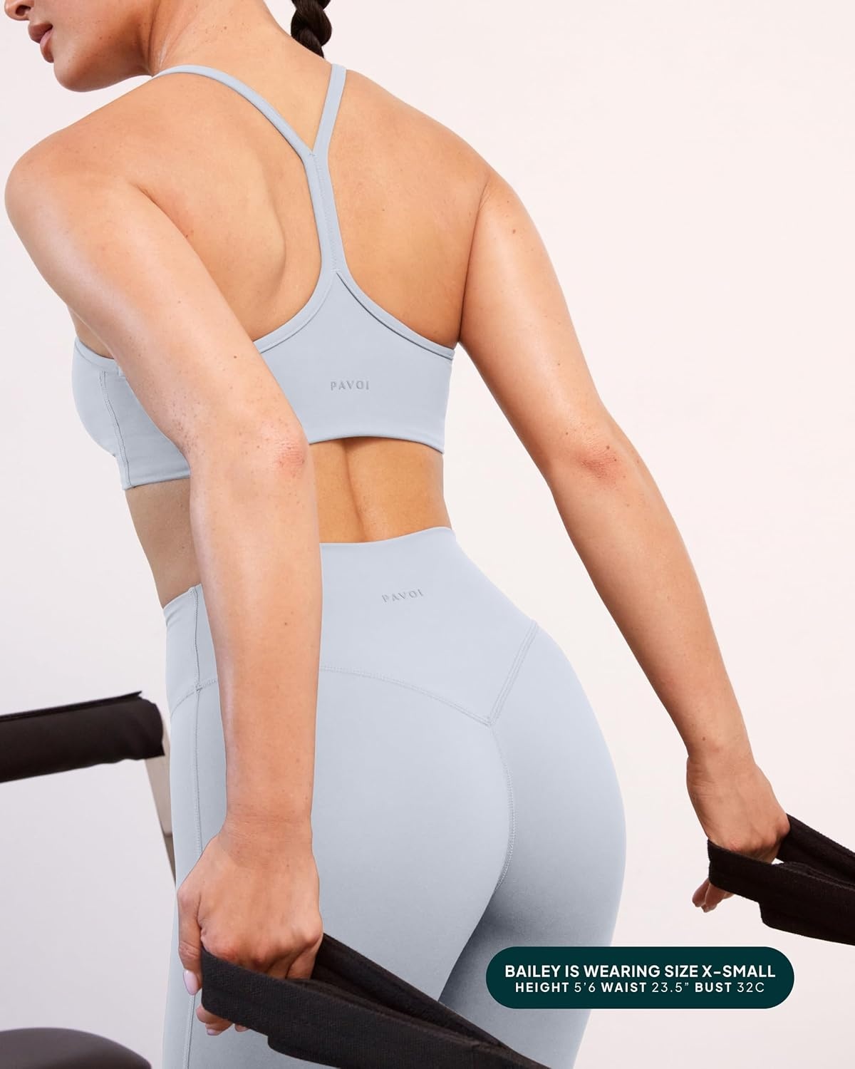 image:imagePAVOI ACTIVE Yoga Racerback Bras for Women Buttery Soft Low Support Scoop Neck YBack Thin Strap Sports Bra FlexFlowSilver