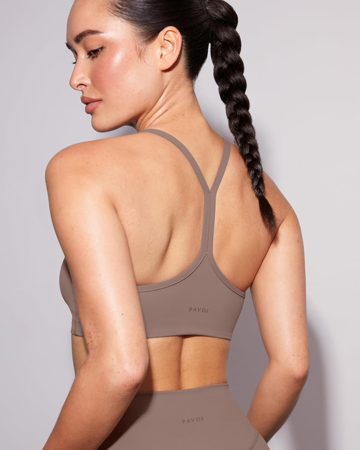 image:imagePAVOI ACTIVE Yoga Racerback Bras for Women Buttery Soft Low Support Scoop Neck YBack Thin Strap Sports Bra FlexFlowTeak