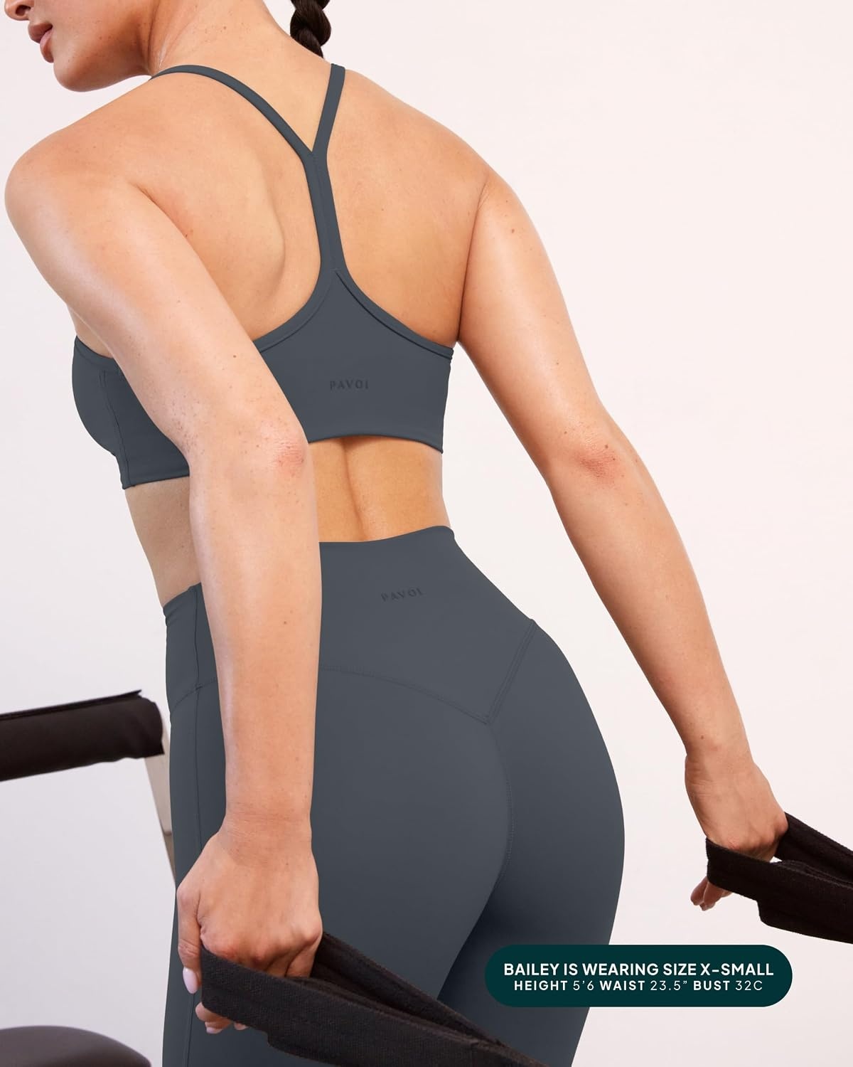 image:imagePAVOI ACTIVE Yoga Racerback Bras for Women Buttery Soft Low Support Scoop Neck YBack Thin Strap Sports Bra FlexFlowThunder