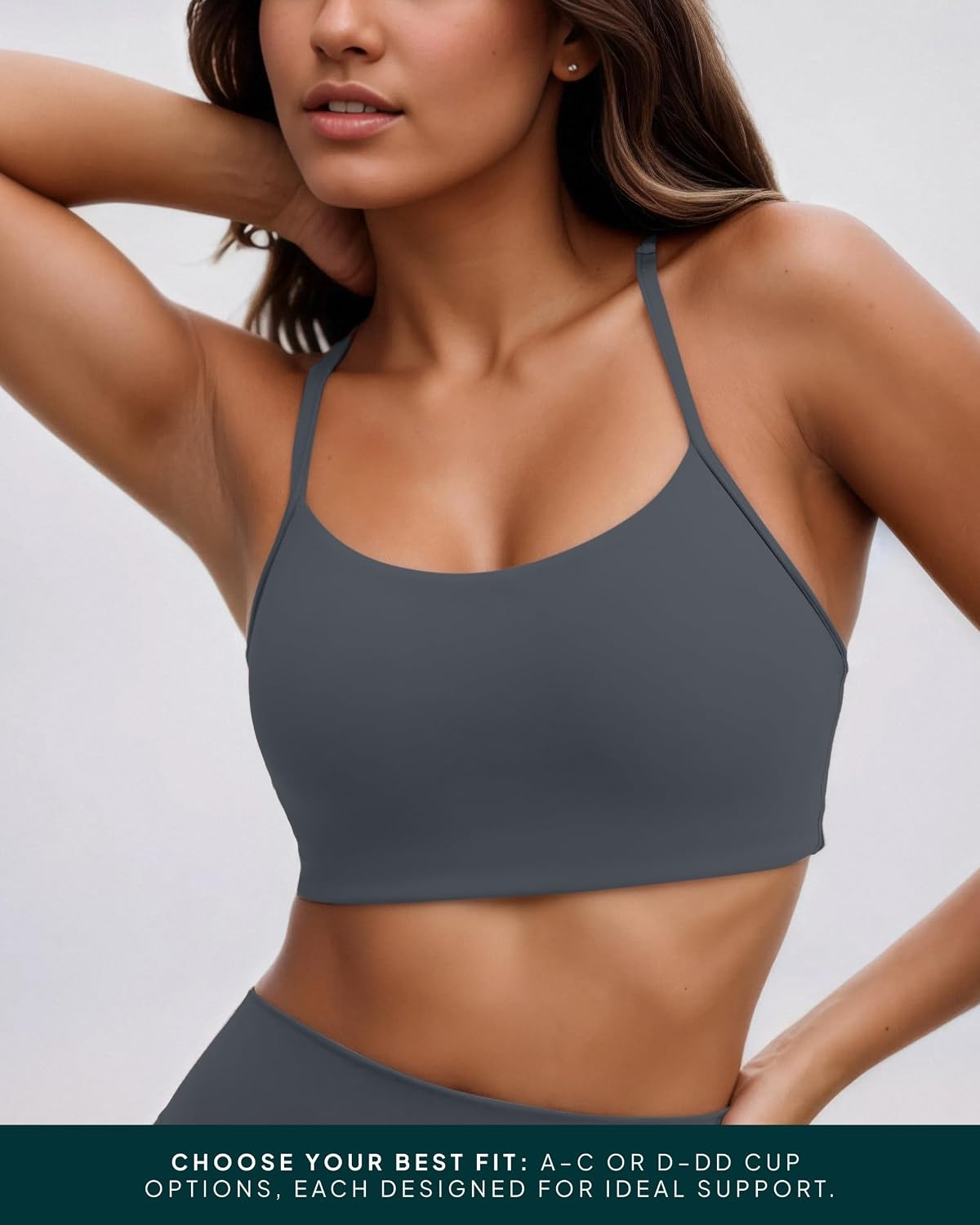 image:imagePAVOI ACTIVE Yoga Racerback Bras for Women Buttery Soft Low Support Scoop Neck YBack Thin Strap Sports Bra FlexFlowThunder