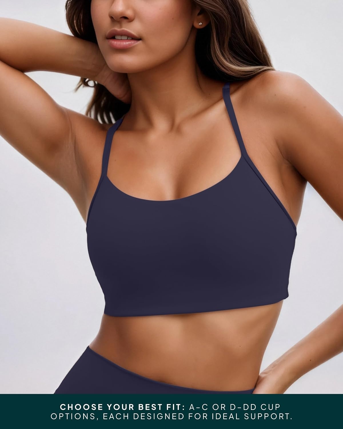 image:imagePAVOI ACTIVE Yoga Racerback Bras for Women Buttery Soft Low Support Scoop Neck YBack Thin Strap Sports Bra FlexFlowTwilight