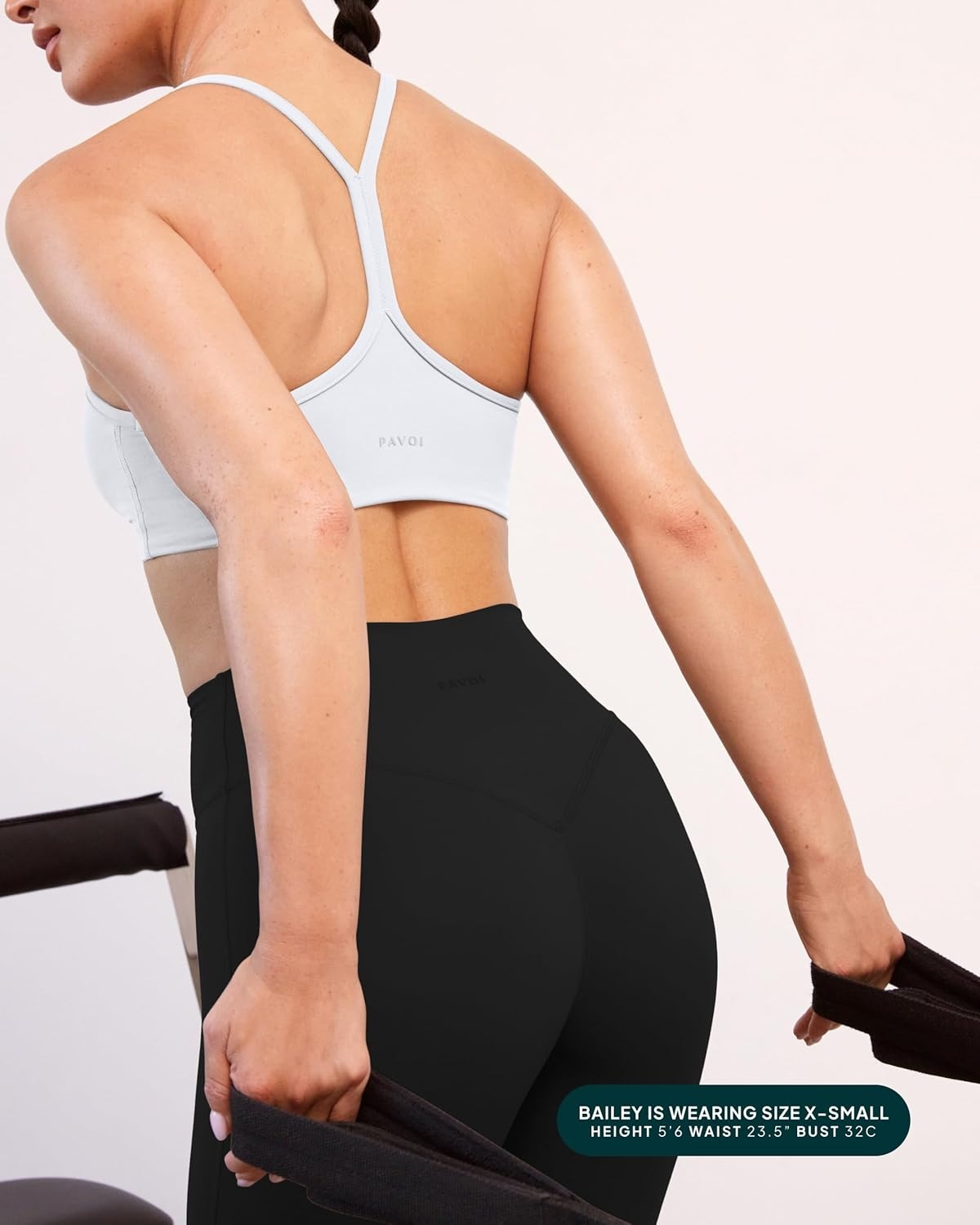 image:imagePAVOI ACTIVE Yoga Racerback Bras for Women Buttery Soft Low Support Scoop Neck YBack Thin Strap Sports Bra FlexFlowWhite