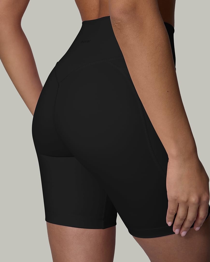 image:imagePAVOI ACTIVE Yoga Shorts for Women High Waisted Gym Shorts Buttery Soft Biker Workout Shorts 4 amp 6 Compression FitBlack