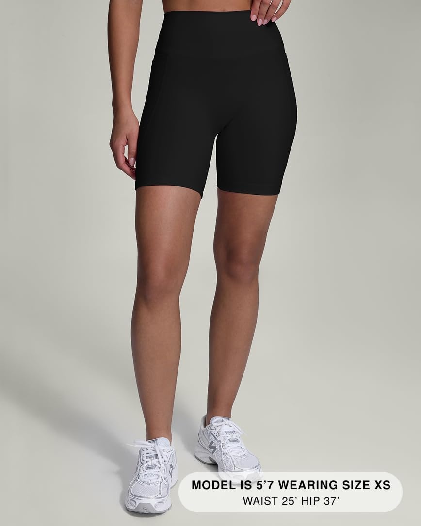 image:imagePAVOI ACTIVE Yoga Shorts for Women High Waisted Gym Shorts Buttery Soft Biker Workout Shorts 4 amp 6 Compression FitBlack
