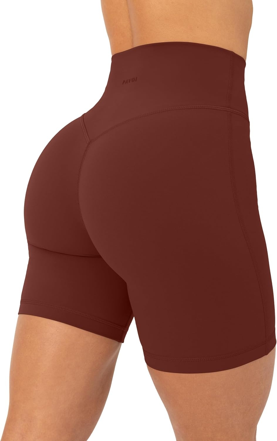 image:imagePAVOI ACTIVE Yoga Shorts for Women High Waisted Gym Shorts Buttery Soft Biker Workout Shorts 4 amp 6 Compression FitChocolate