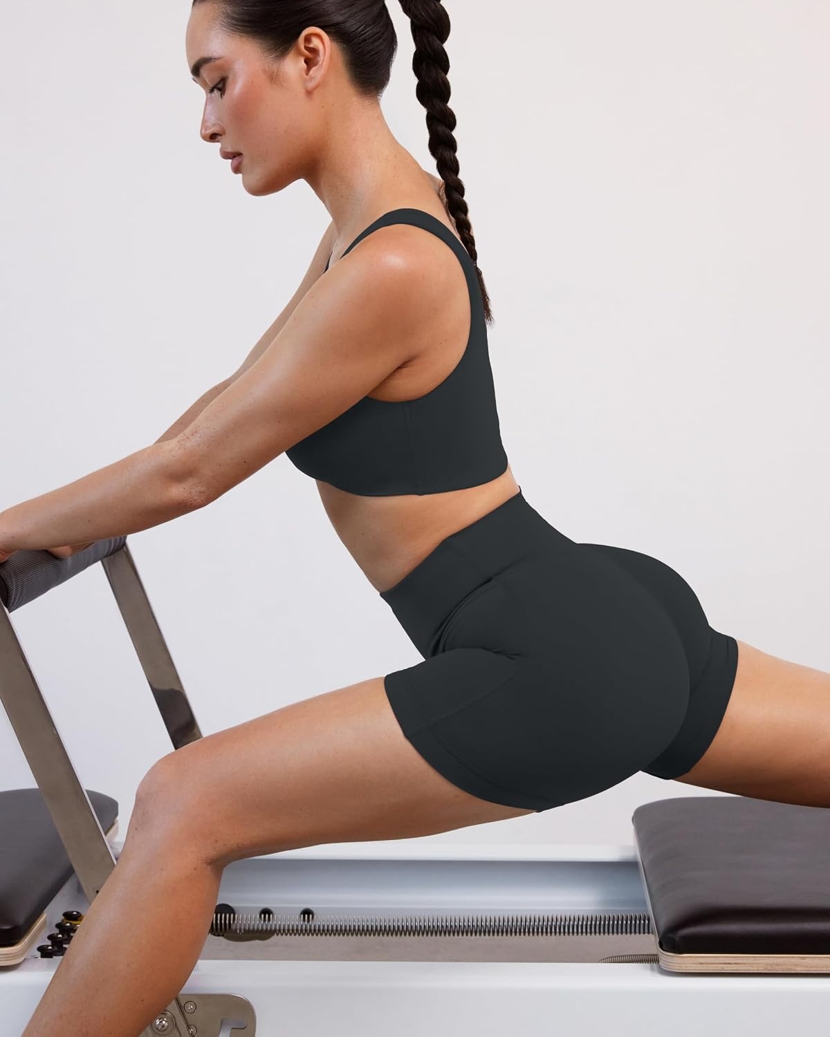image:imagePAVOI ACTIVE Yoga Shorts for Women High Waisted Gym Shorts Buttery Soft Biker Workout Shorts 4 amp 6 Compression FitForest Slate