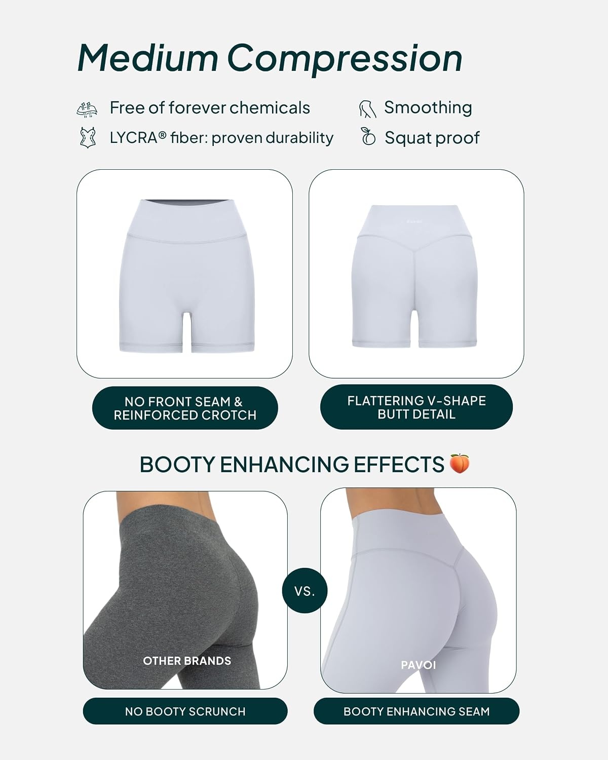 image:imagePAVOI ACTIVE Yoga Shorts for Women High Waisted Gym Shorts Buttery Soft Biker Workout Shorts 4 amp 6 Compression FitSilver