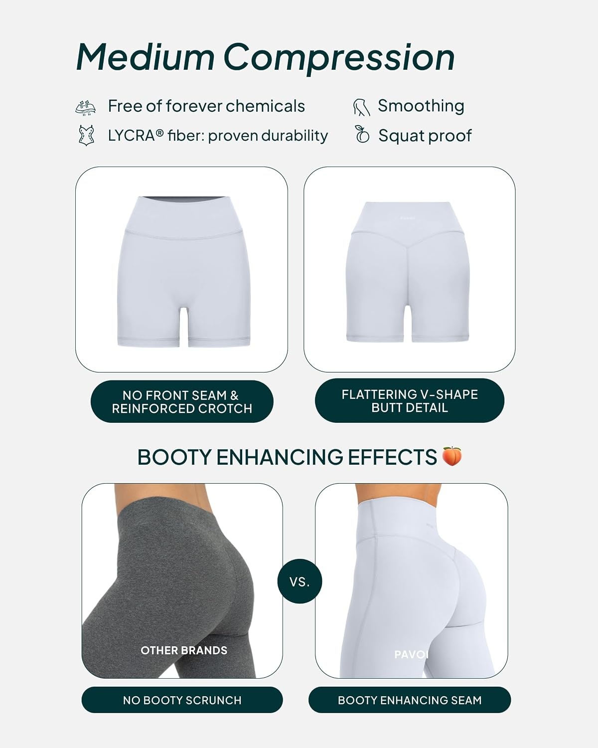 image:imagePAVOI ACTIVE Yoga Shorts for Women High Waisted Gym Shorts Buttery Soft Biker Workout Shorts 4 amp 6 Compression FitSilver