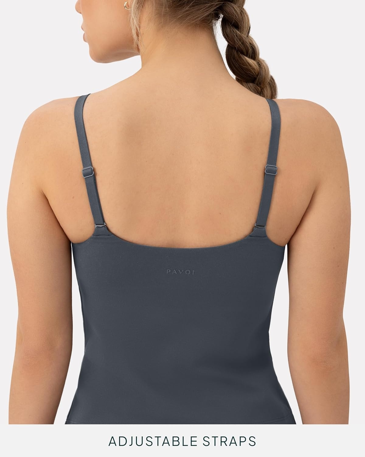 image:imagePAVOI ACTIVE Yoga Tank Top with Built in Bra for Women Medium Support Shelf Bra Soft Workout Camisole Tops FlexFlowThunder