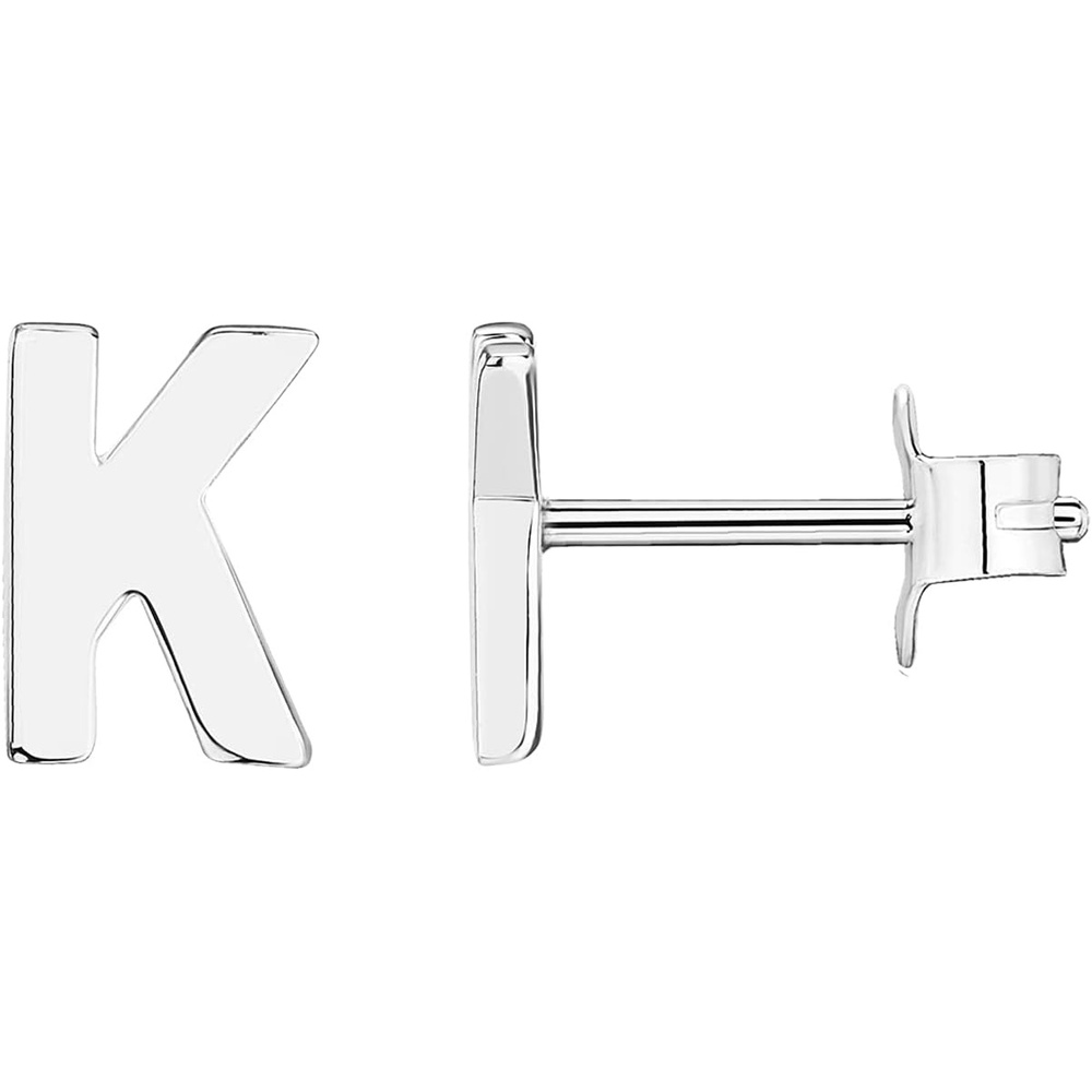 image:imagePAVOI 14K Gold Plated 925 Sterling Silver Alphabet Letter Earrings Personalized Initial Earrings K