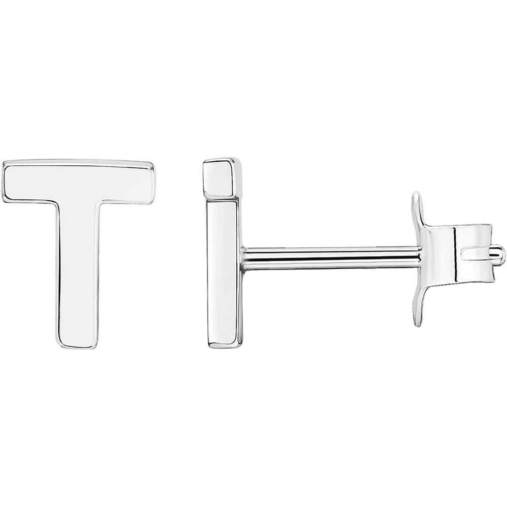 image:imagePAVOI 14K Gold Plated 925 Sterling Silver Alphabet Letter Earrings Personalized Initial Earrings T