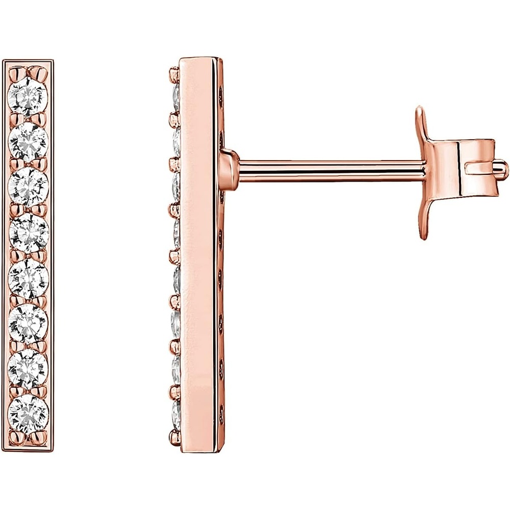 image:imagePAVOI 14K Gold Plated 925 Sterling Silver Post Dainty Mini Bar Stud Earrings Gold Earrings for WomenShort CZ