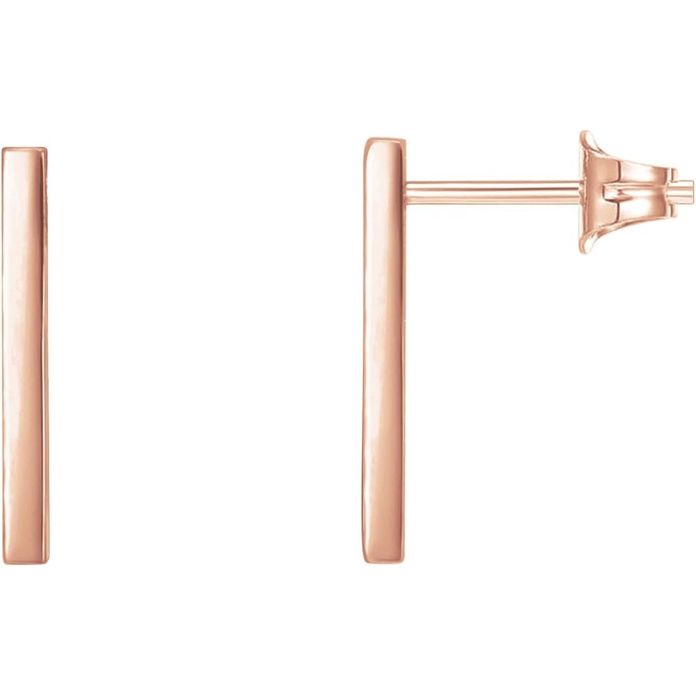 image:imagePAVOI 14K Gold Plated 925 Sterling Silver Post Dainty Mini Bar Stud Earrings Gold Earrings for WomenShort Smooth