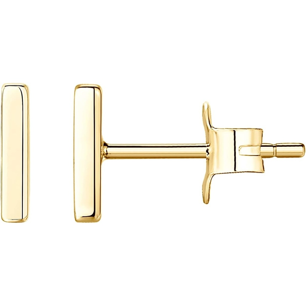 image:imagePAVOI 14K Gold Plated 925 Sterling Silver Tiny Stud Earrings for Women Dainty Circle Triangle Bar Earrings Hypoallergenic Minimalist Geometric Jewelry Small Gold Studs for WomenYellow Gold