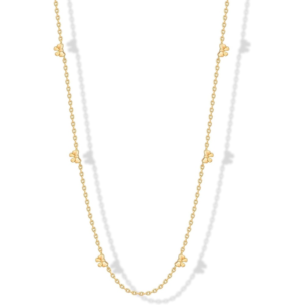 image:imagePAVOI 14K Gold Plated Dainty Chain Necklaces for Women Station Small Motif Pendant Gold Jewelry Gifts Valentines Day Trendy Heart Bow Cross Necklace for Women Valentines Day Trendy JewelryYellow Gold
