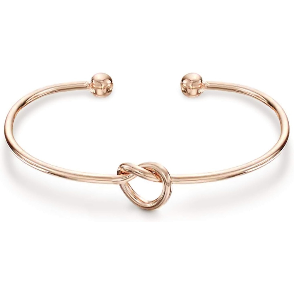 image:imagePAVOI 14K Gold Plated Forever Love Knot Infinity Bangle Bracelets for Women  Gold Bangle Bracelet for WomenRose Gold