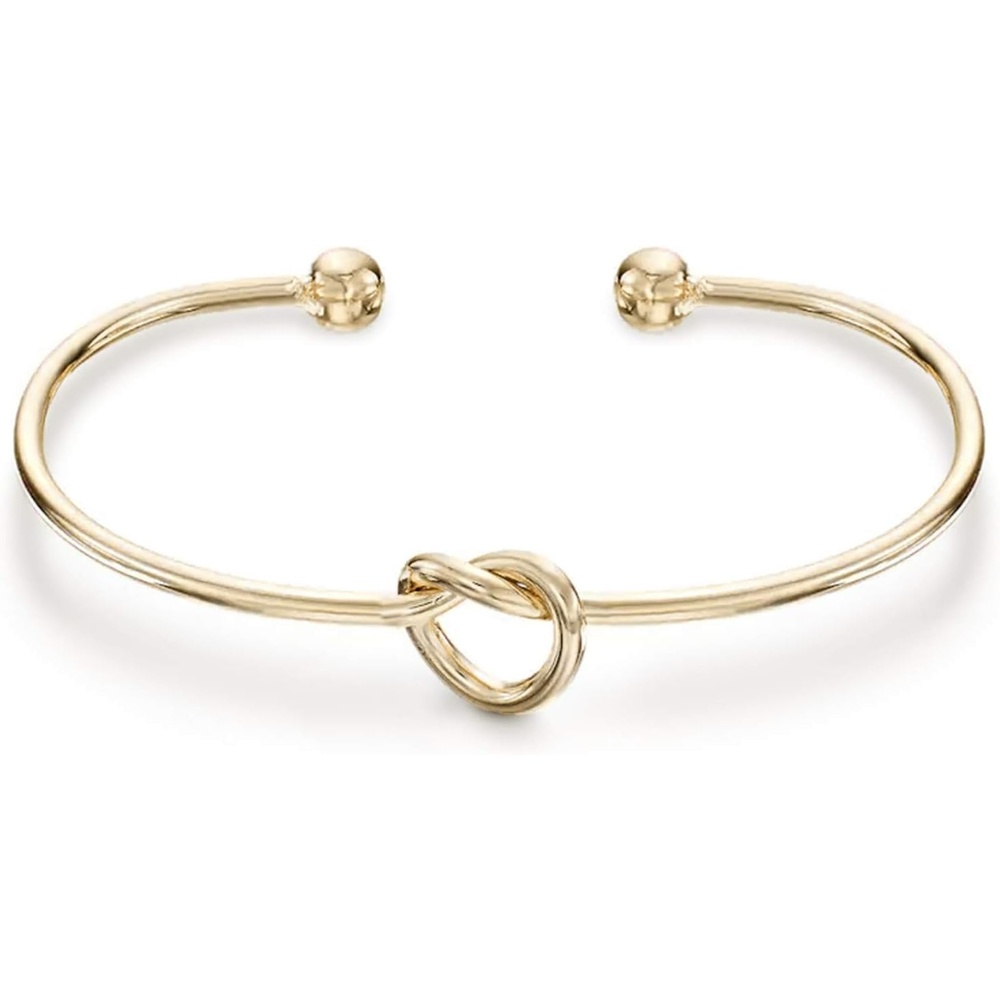 image:imagePAVOI 14K Gold Plated Forever Love Knot Infinity Bangle Bracelets for Women Gold Bangle Bracelet for WomenYellow Gold