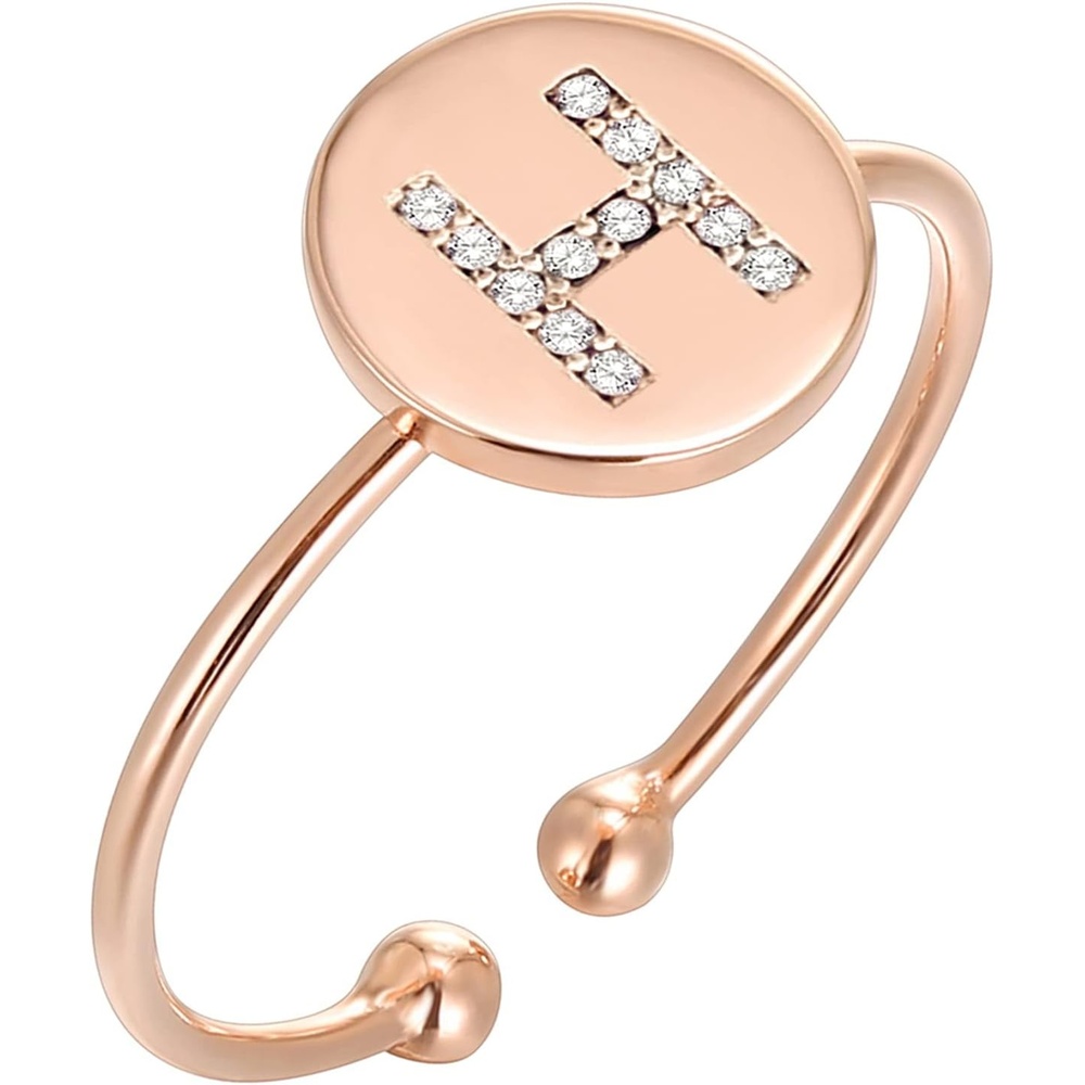 image:imagePAVOI 14K Gold Plated Initial Ring Stackable Rings for Women  Fashion Rings H
