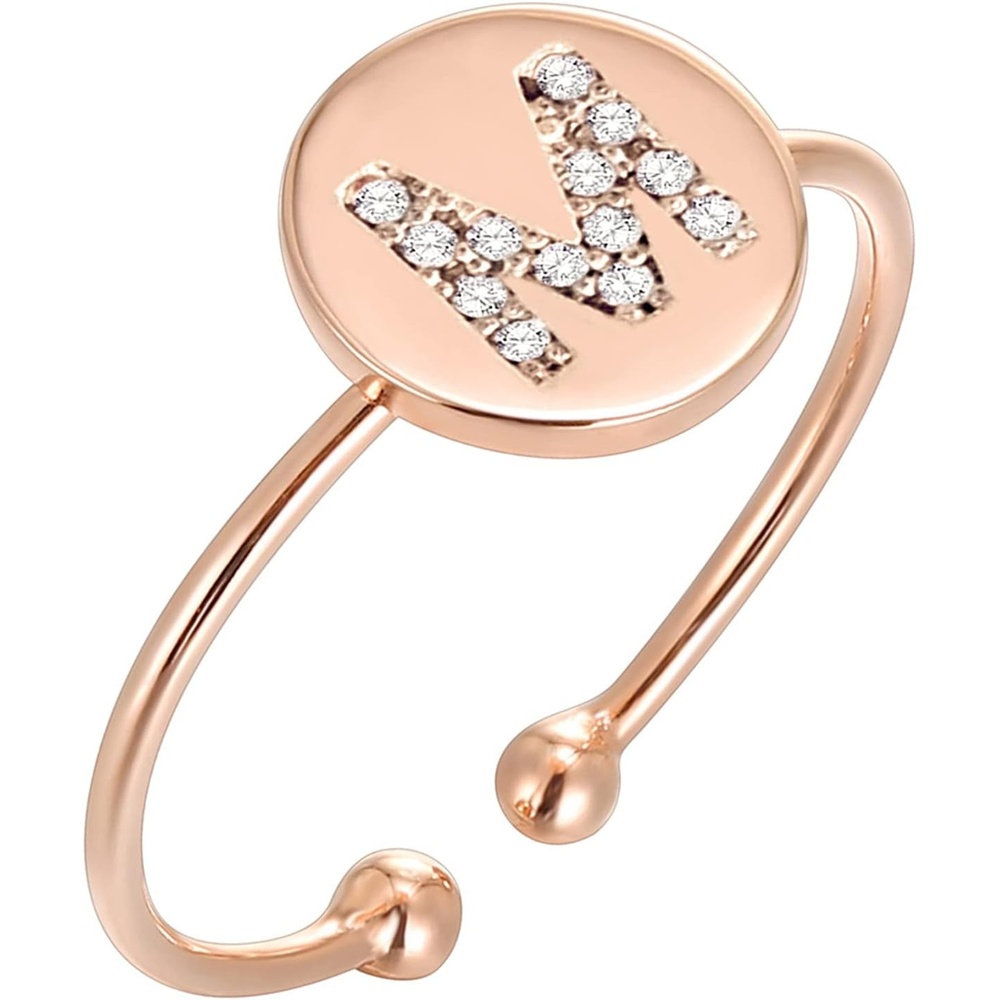 image:imagePAVOI 14K Gold Plated Initial Ring Stackable Rings for Women  Fashion Rings M