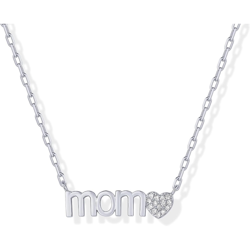 image:imagePAVOI 14K Gold Plated Mom Necklace for Women  Cubic Zirconia Mama Necklace Gold Jewelry Gifts for Mothers Day  Dainty Pendant New Mom JewelryMom