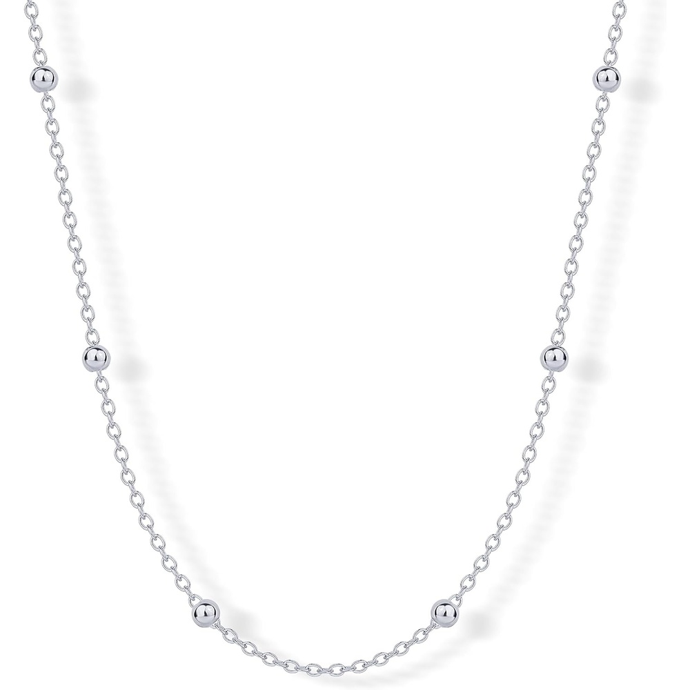 image:imagePAVOI 14K Gold Plated Small Bead Ball Chain Necklace for Women Adjustable Dainty Gold Beaded Necklace Trendy Choker Chain Layering JewelryBall Station