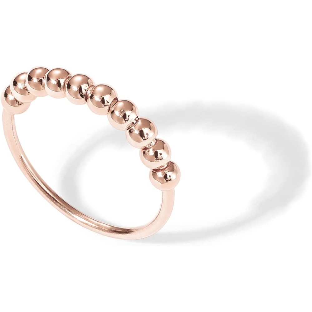 image:imagePAVOI 14K Gold Plated Spinner Anxiety Rings for Women Men Anxiety Bands with Beads Moon Star Beads Ring for WomenRose Gold