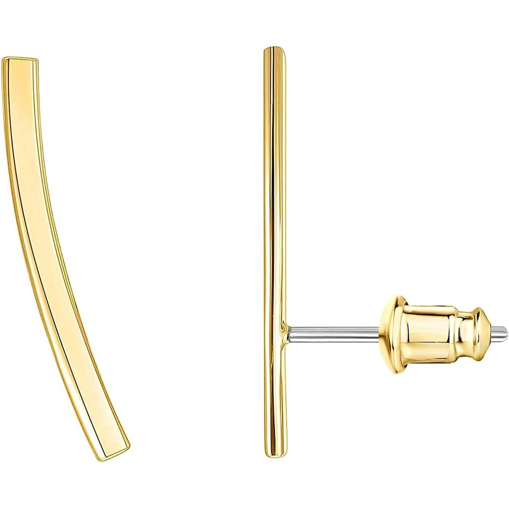 image:imagePAVOI 14K Gold Plated Sterling Silver Post Crawler Earrings Cuff StudsYellow Gold