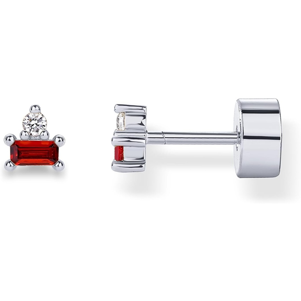 image:imagePAVOI 14K Gold Plated Sterling Silver Posts Colored Birthstone Flatback Stud Earrings for Women Gemstone Cubic Zirconia Screwback Earrings Dainty Helix Cartilage Piercing JewelryJanuary Garnet