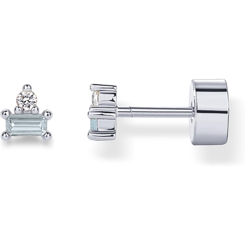 image:imagePAVOI 14K Gold Plated Sterling Silver Posts Colored Birthstone Flatback Stud Earrings for Women  Gemstone Cubic Zirconia Screwback Earrings  Dainty Helix Cartilage Piercing JewelryMarch  Aquamarine