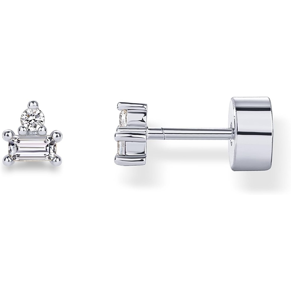 image:imagePAVOI 14K Gold Plated Sterling Silver Posts Colored Birthstone Flatback Stud Earrings for Women  Gemstone Cubic Zirconia Screwback Earrings  Dainty Helix Cartilage Piercing JewelryApril  Diamond