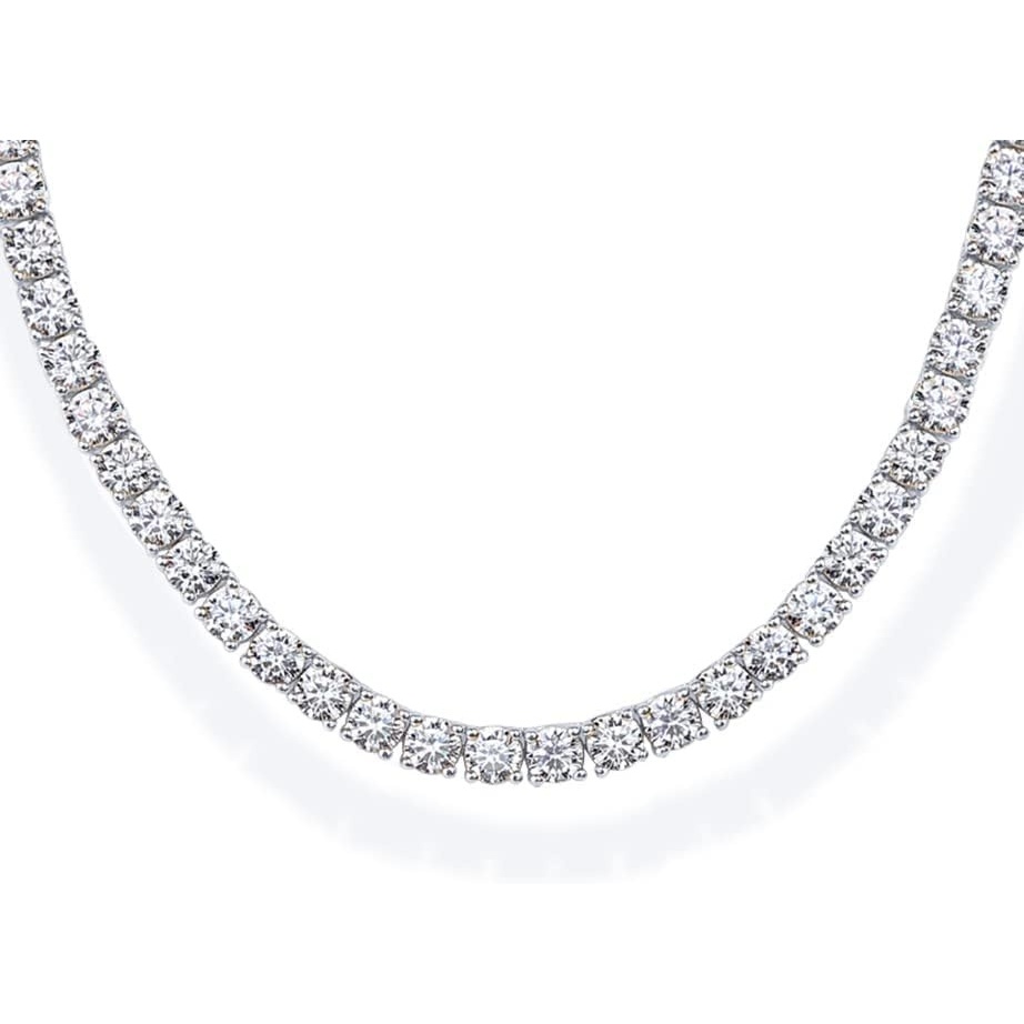 image:imagePAVOI 14K Gold Plated Tennis Necklace for Women 3mm Cubic Zirconia Dainty Gold Tennis Necklaces Simulated Diamond Tennis Chain Trendy Fashion JewelryWhite Gold
