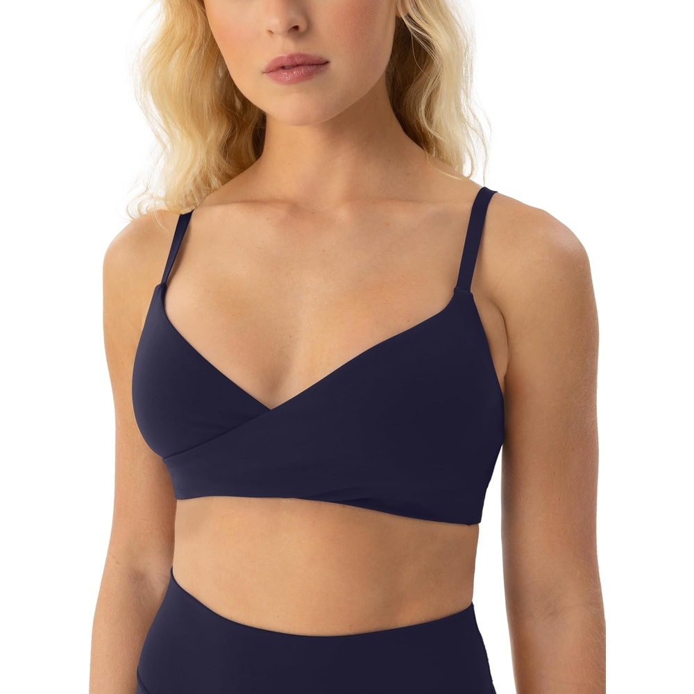 image:imagePAVOI ACTIVE CrossOver Sports Bra for Women Low Support Adjustable Cami Straps Cross Front Workout Yoga Bras FlexFlowTwilight