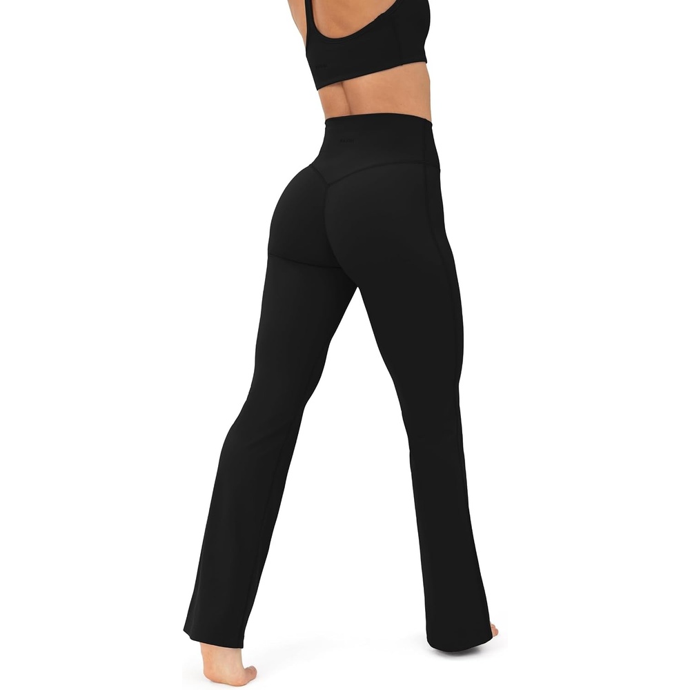 image:imagePAVOI ACTIVE High Waisted Flare Leggings for Women Buttery Soft Bell Bottom Workout Flared Wide Leg Yoga Pants FlexFlowBlack