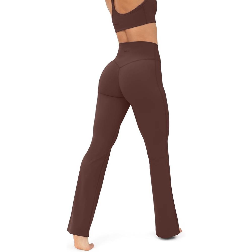 image:imagePAVOI ACTIVE High Waisted Flare Leggings for Women Buttery Soft Bell Bottom Workout Flared Wide Leg Yoga Pants FlexFlowCocoa